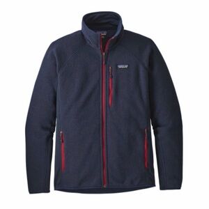Patagonia Men's Better Sweater Navy Blue Jacket with Red Accents